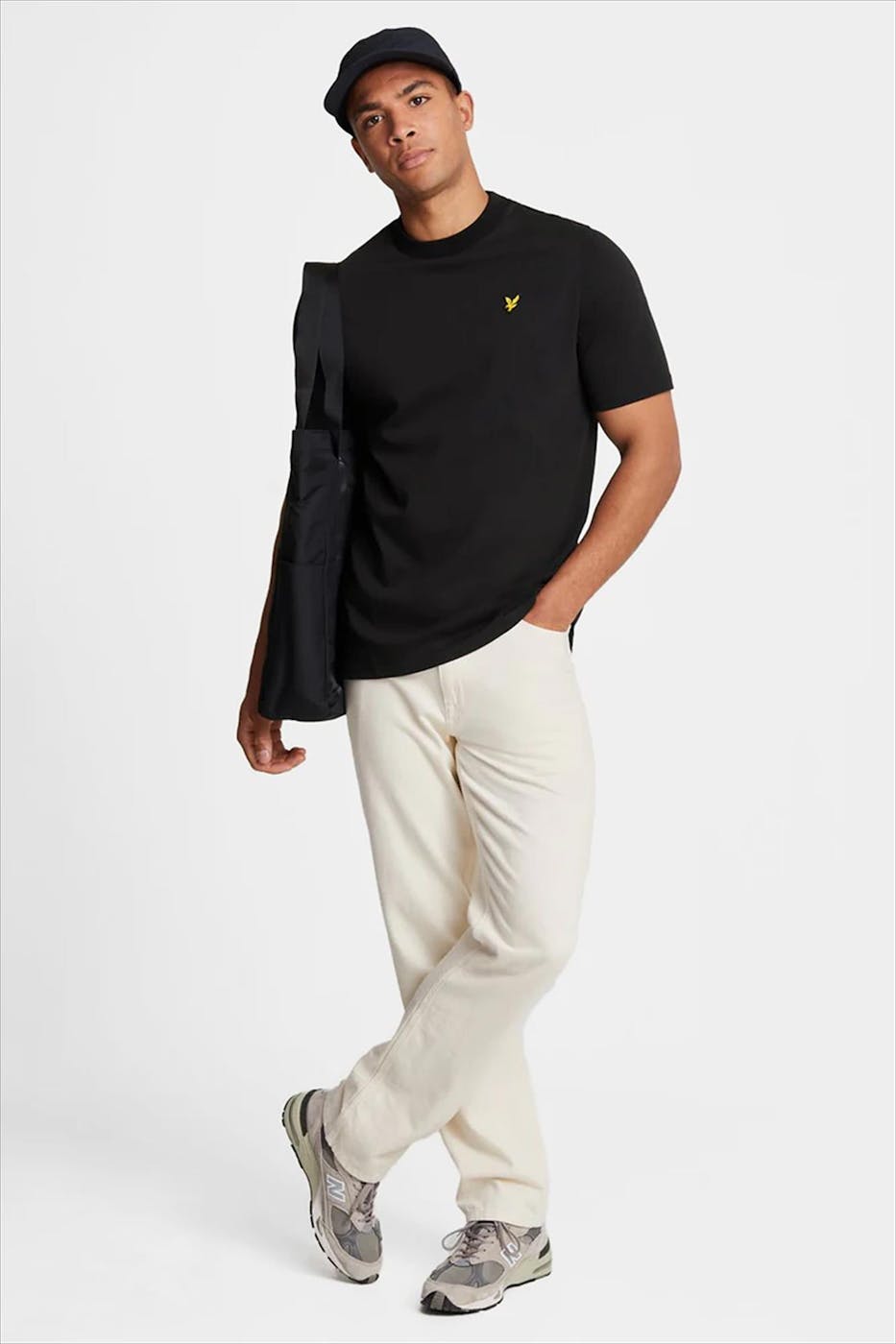 Lyle & Scott - Zwarte Football Graphic T-shirt