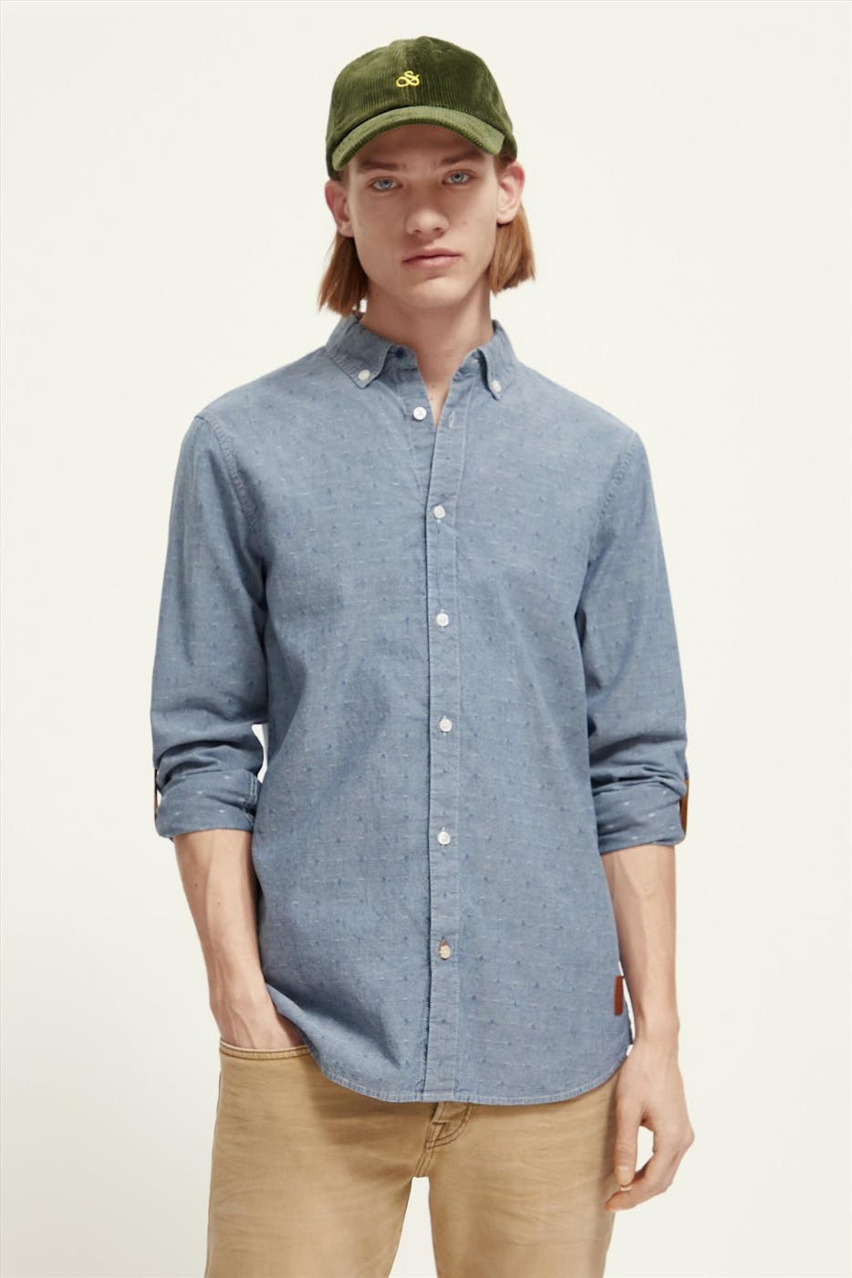 Scotch & Soda - Blauw long-sleeved buttoned hemd