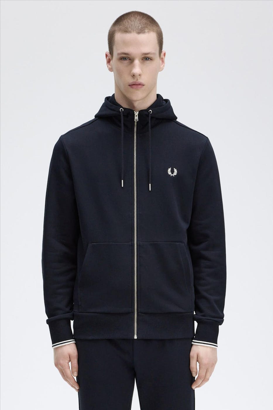 Fred Perry - Donkerblauwe Zip Through hoodie