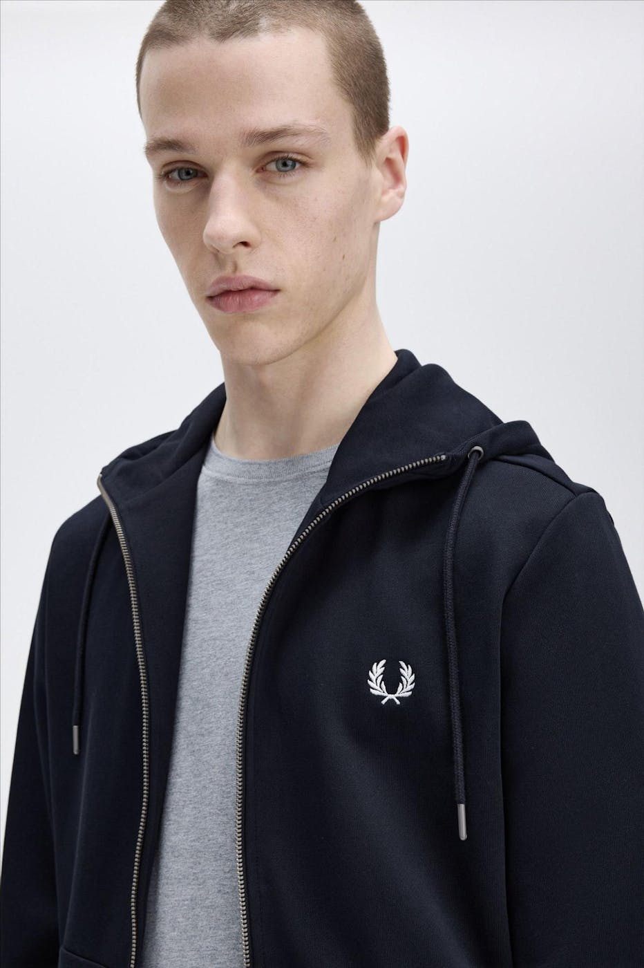 Fred Perry - Donkerblauwe Zip Through hoodie