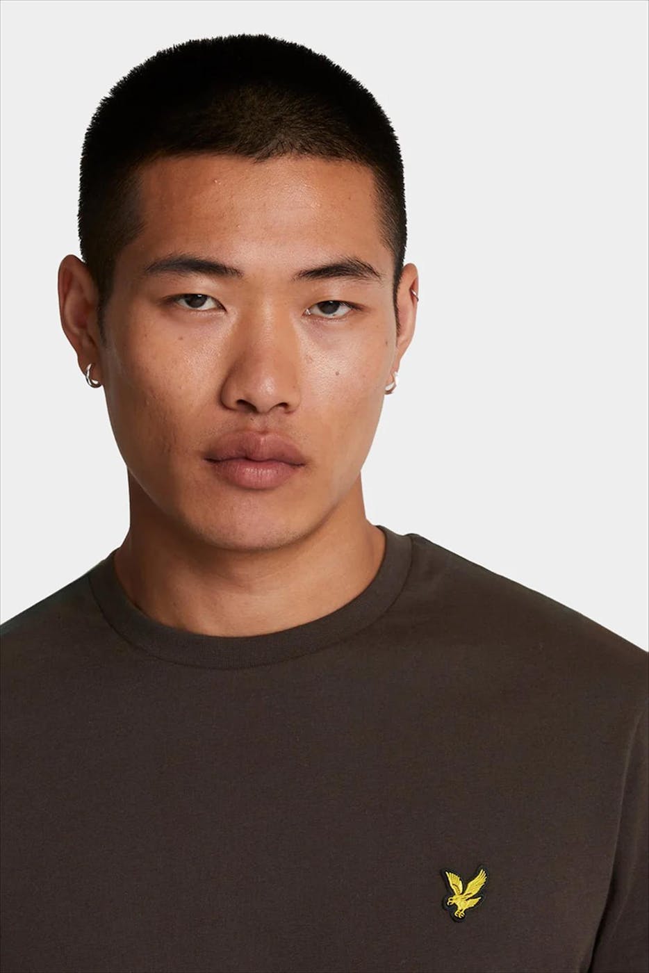 Lyle & Scott - Donkerbruine Plain T-shirt