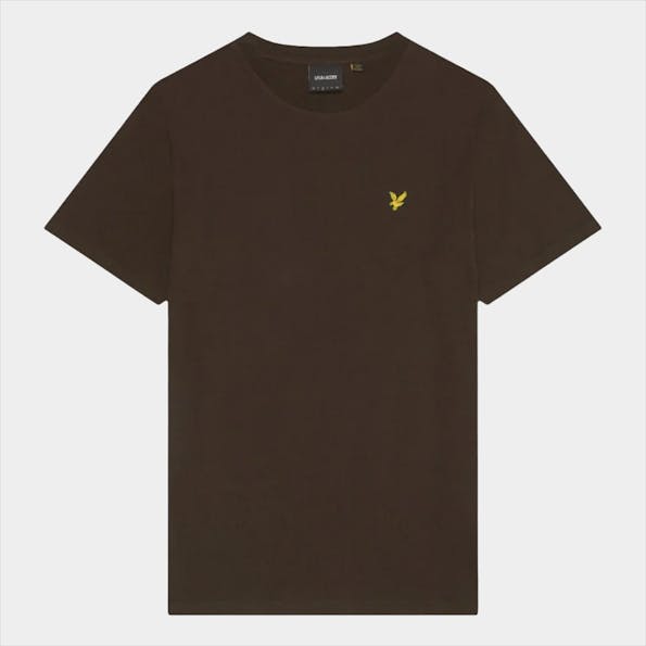 Lyle & Scott - Donkerbruine Plain T-shirt