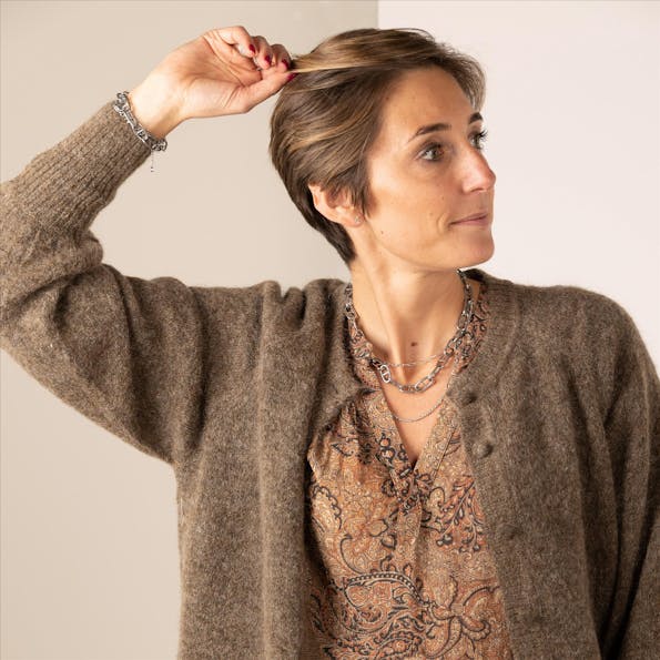 MOSS COPENHAGEN - Taupe Maimee Mohair cardigan