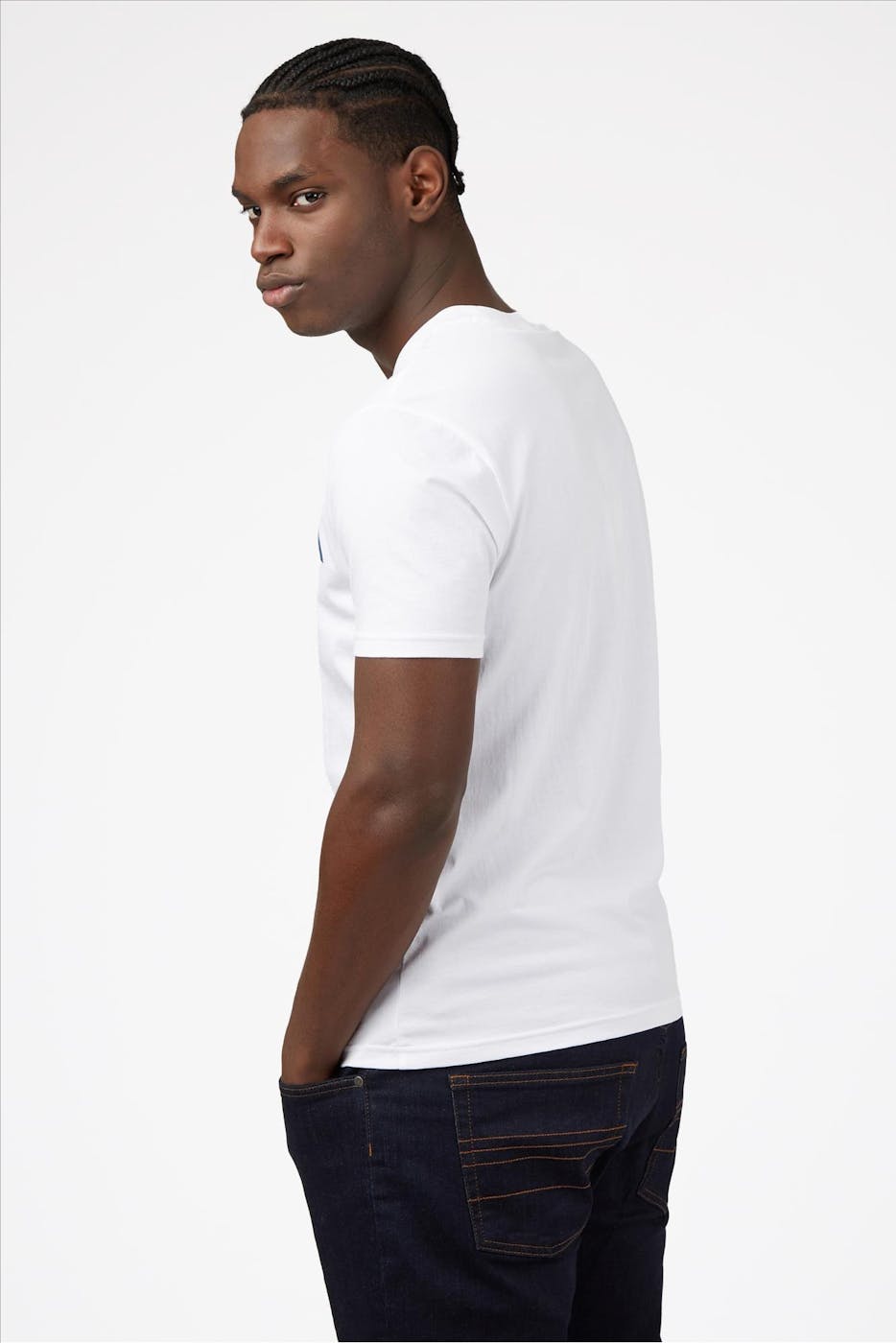 Ben Sherman - Witte Stripe Logo T-shirt