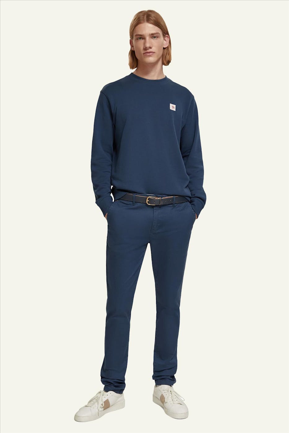 Scotch & Soda - Blauwe Logo Patch sweater