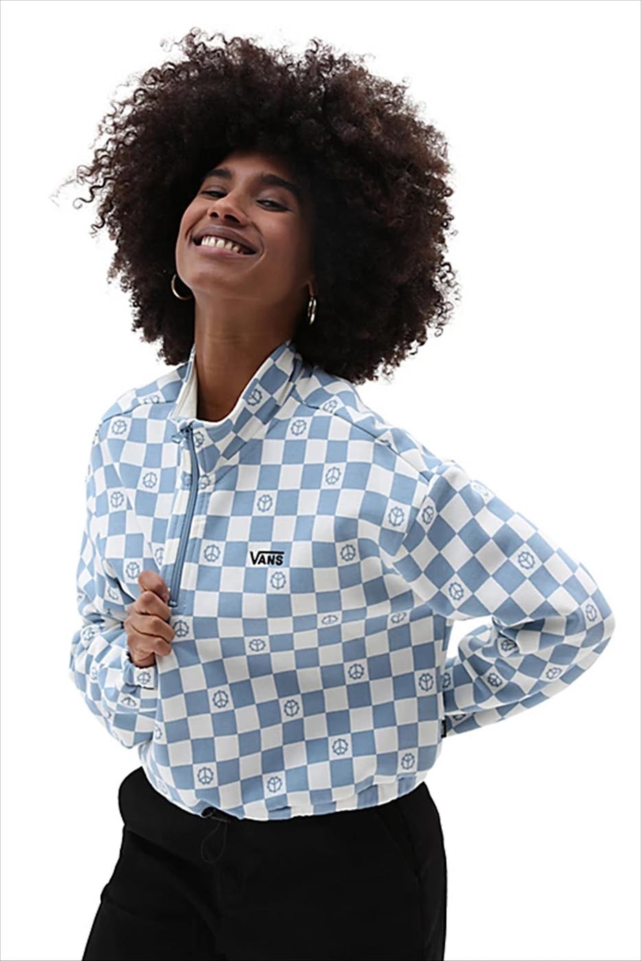 Vans - Wit-Blauwe Left Chest Print sweater