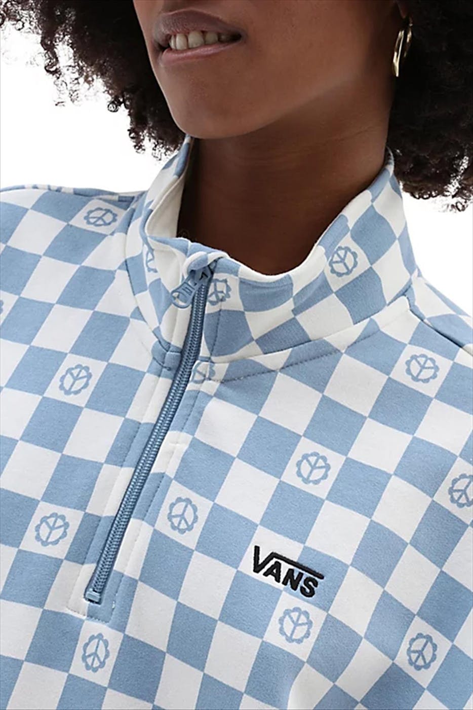 Vans - Wit-Blauwe Left Chest Print sweater
