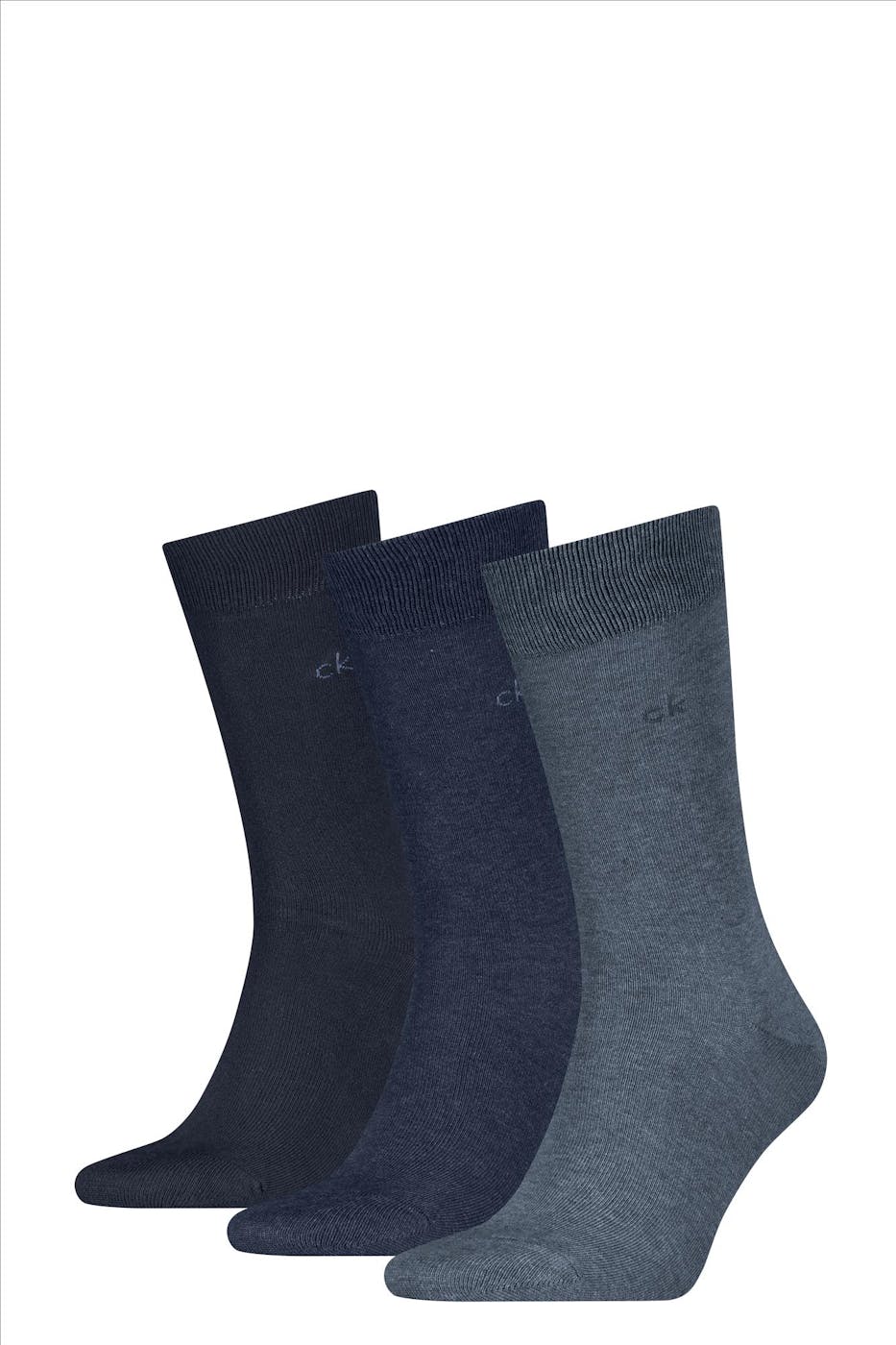 Calvin Klein - Blauwe 3-pack sokken, maat: 43-46