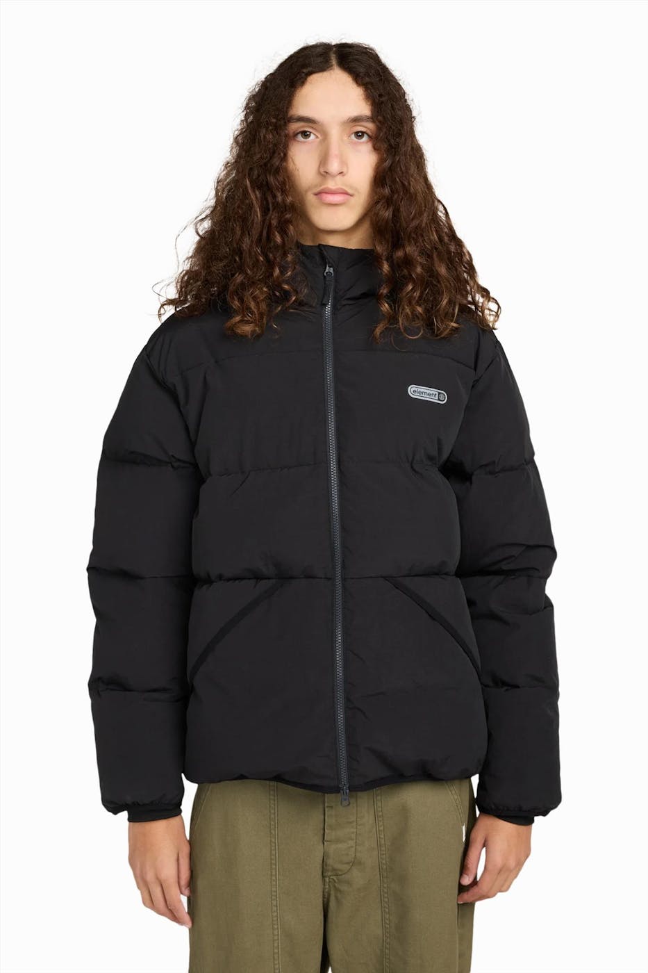 Element - Zwarte Hooded pufferjas
