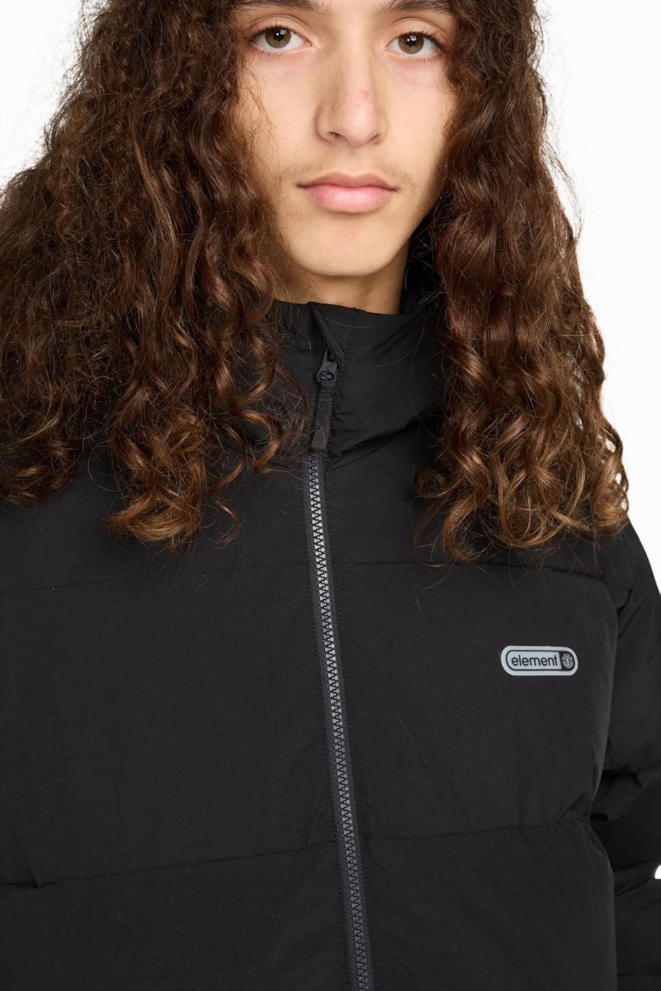 Element - Zwarte Hooded pufferjas