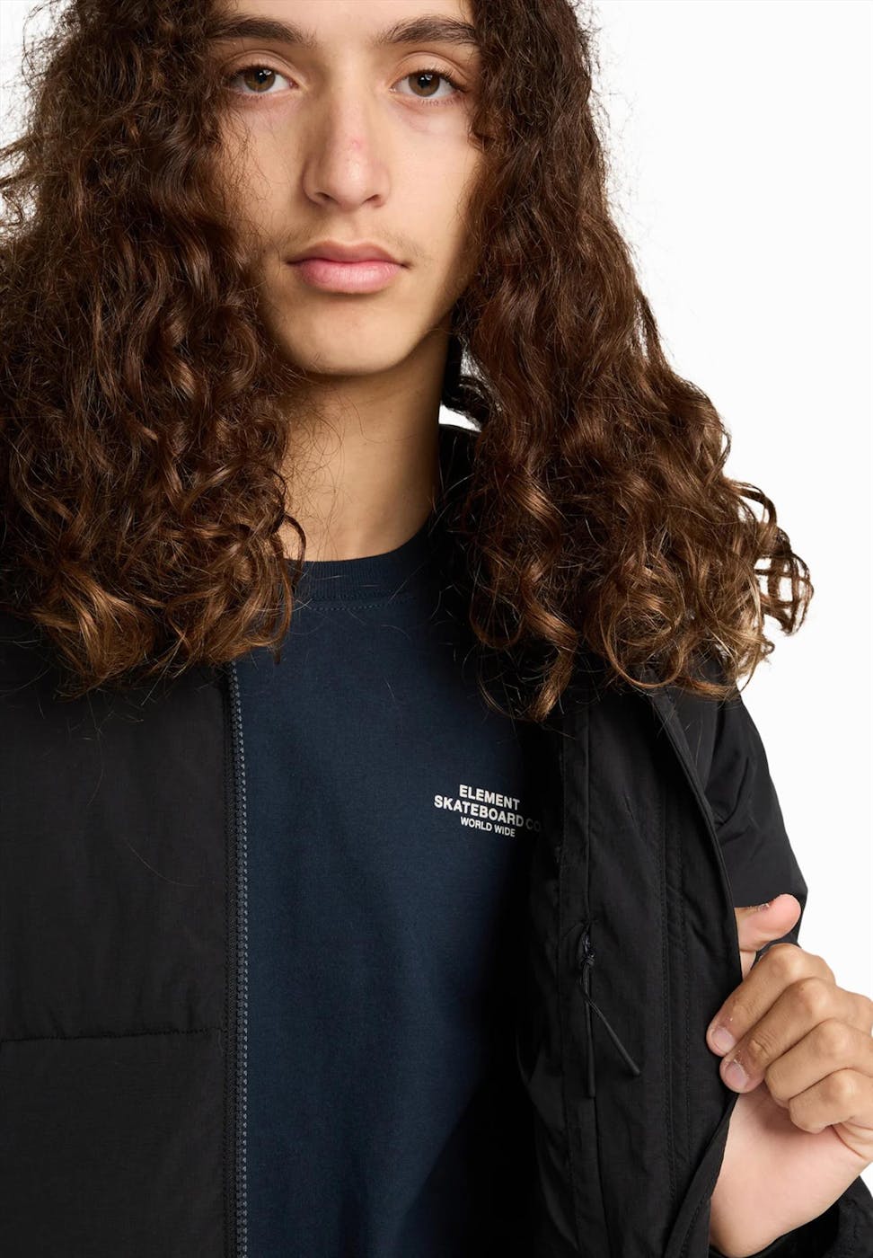 Element - Zwarte Hooded pufferjas