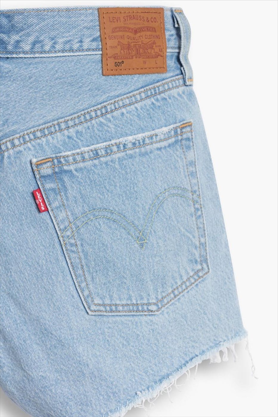 Levi's - Lichtblauwe 501destroyed jeansshort