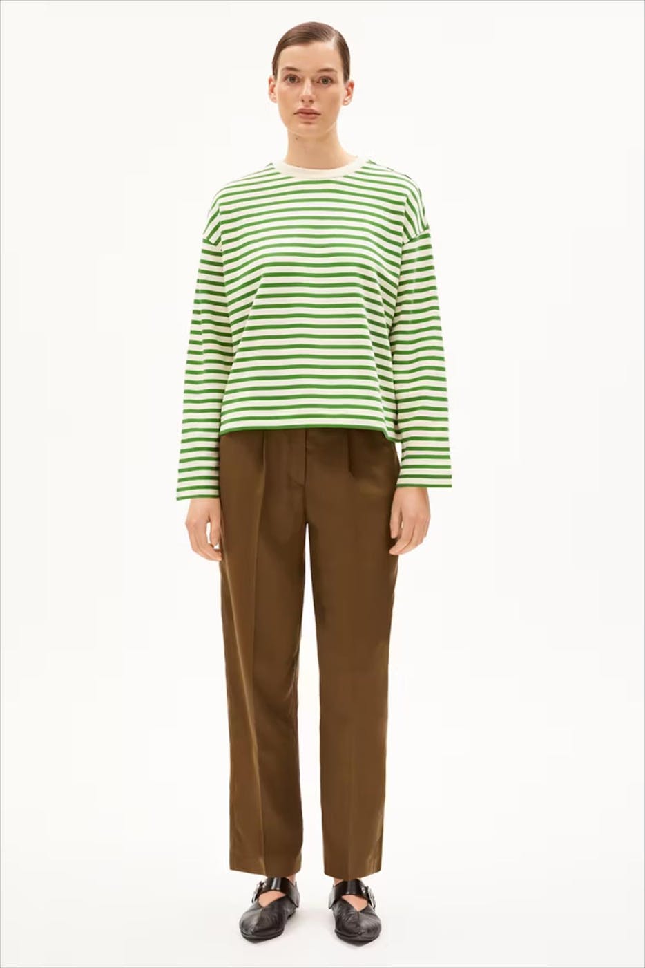 Armed Angels - Ecru-Groene Frankaa Maarlen sweater