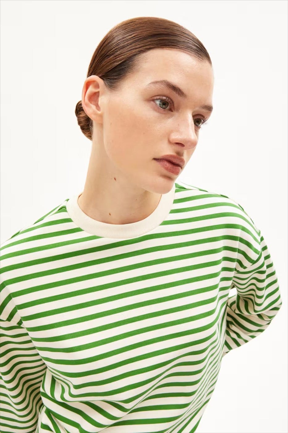 Armed Angels - Ecru-Groene Frankaa Maarlen sweater