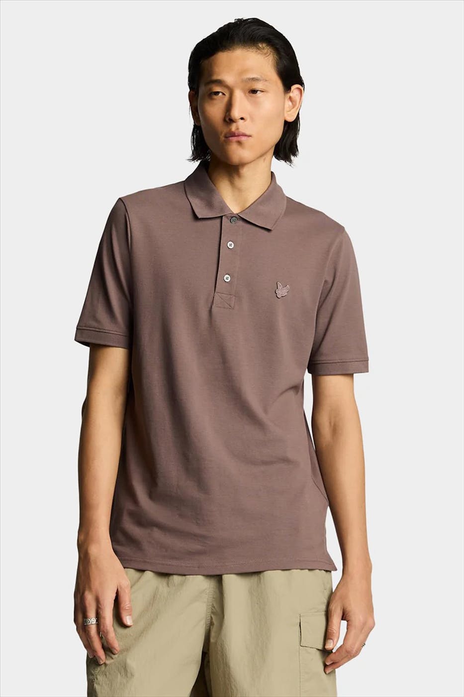 Lyle & Scott - Donkerbruine Superfine polo