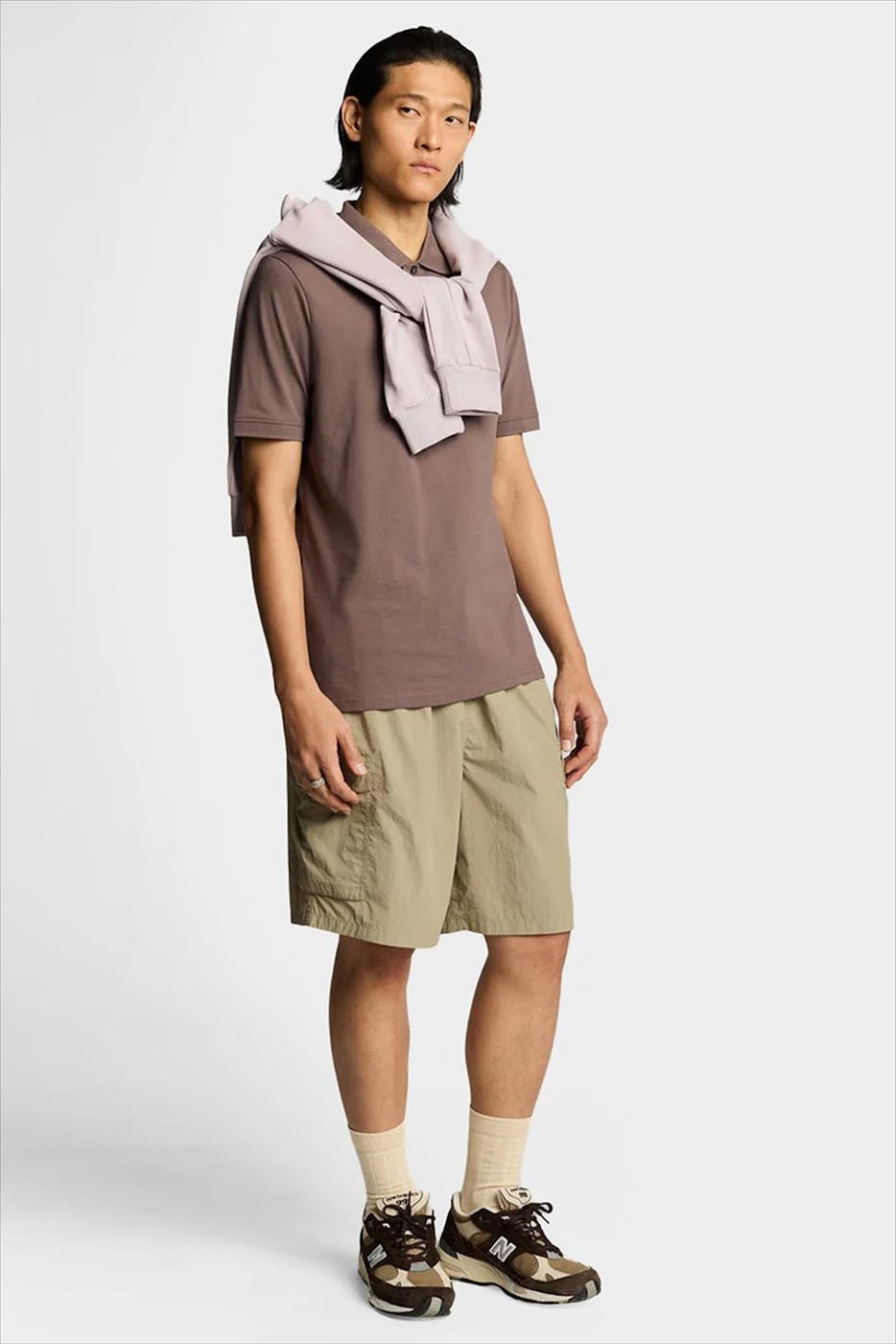 Lyle & Scott - Donkerbruine Superfine polo