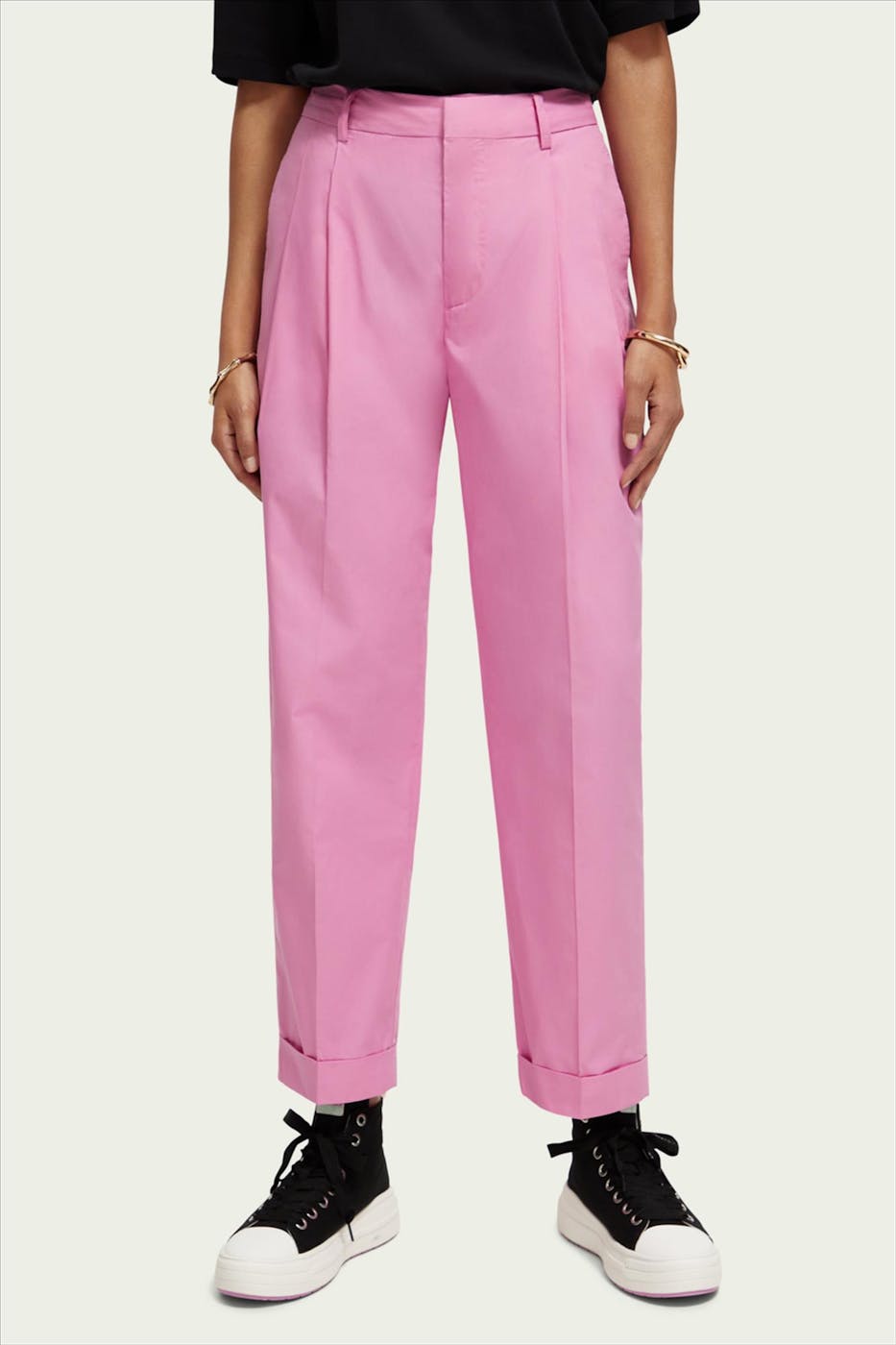 Scotch & Soda - Roze Mila Geplooide chino