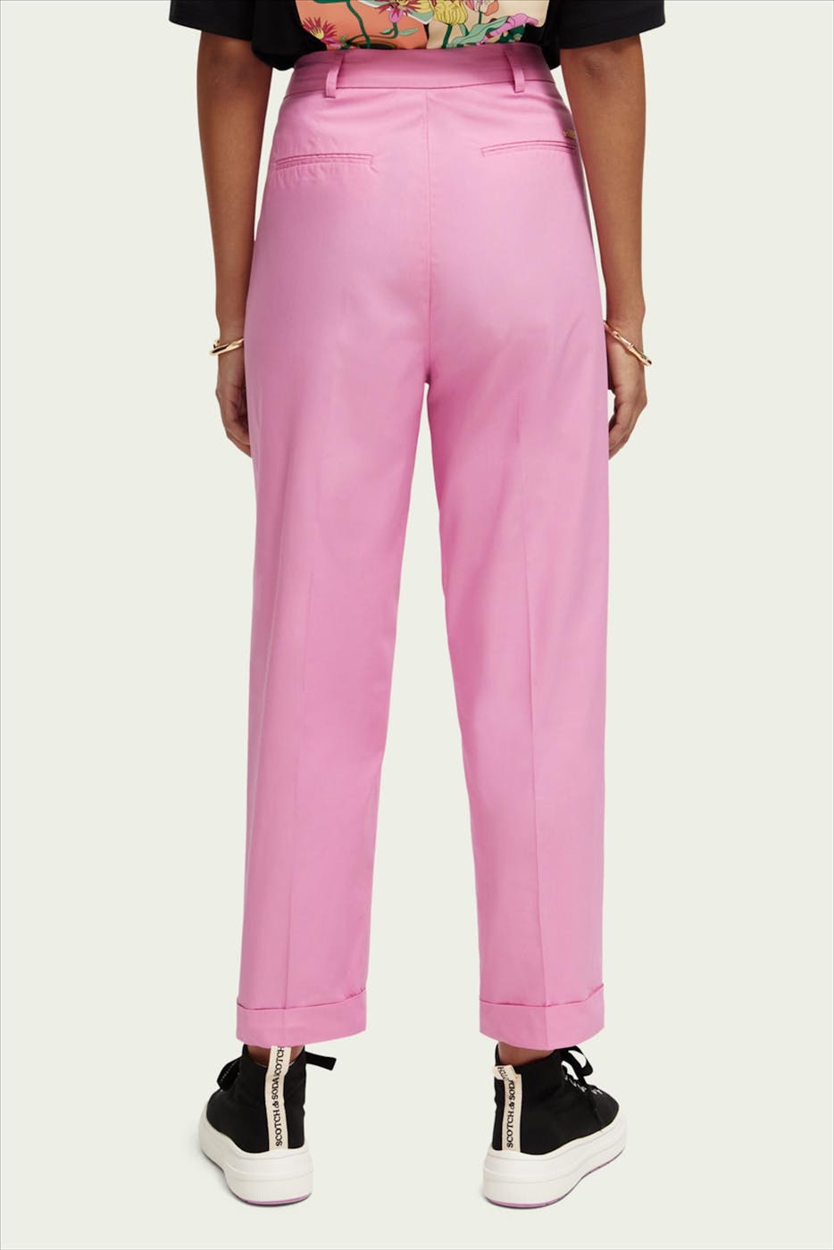 Scotch & Soda - Roze Mila Geplooide chino