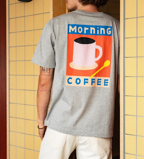 OLOW - Grijze Morning Coffee T-shirt