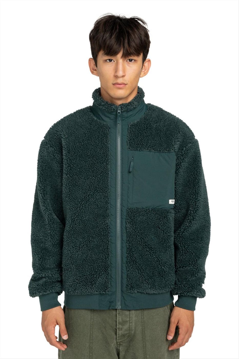 Element - Donkergroene Oak Sherpa jas