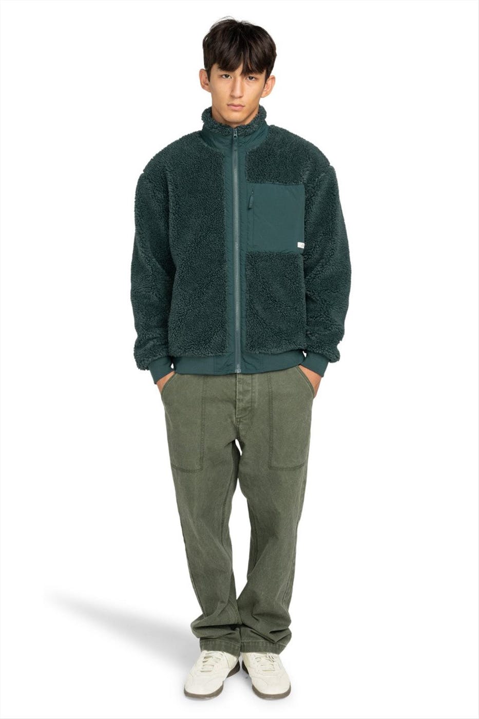 Element - Donkergroene Oak Sherpa jas