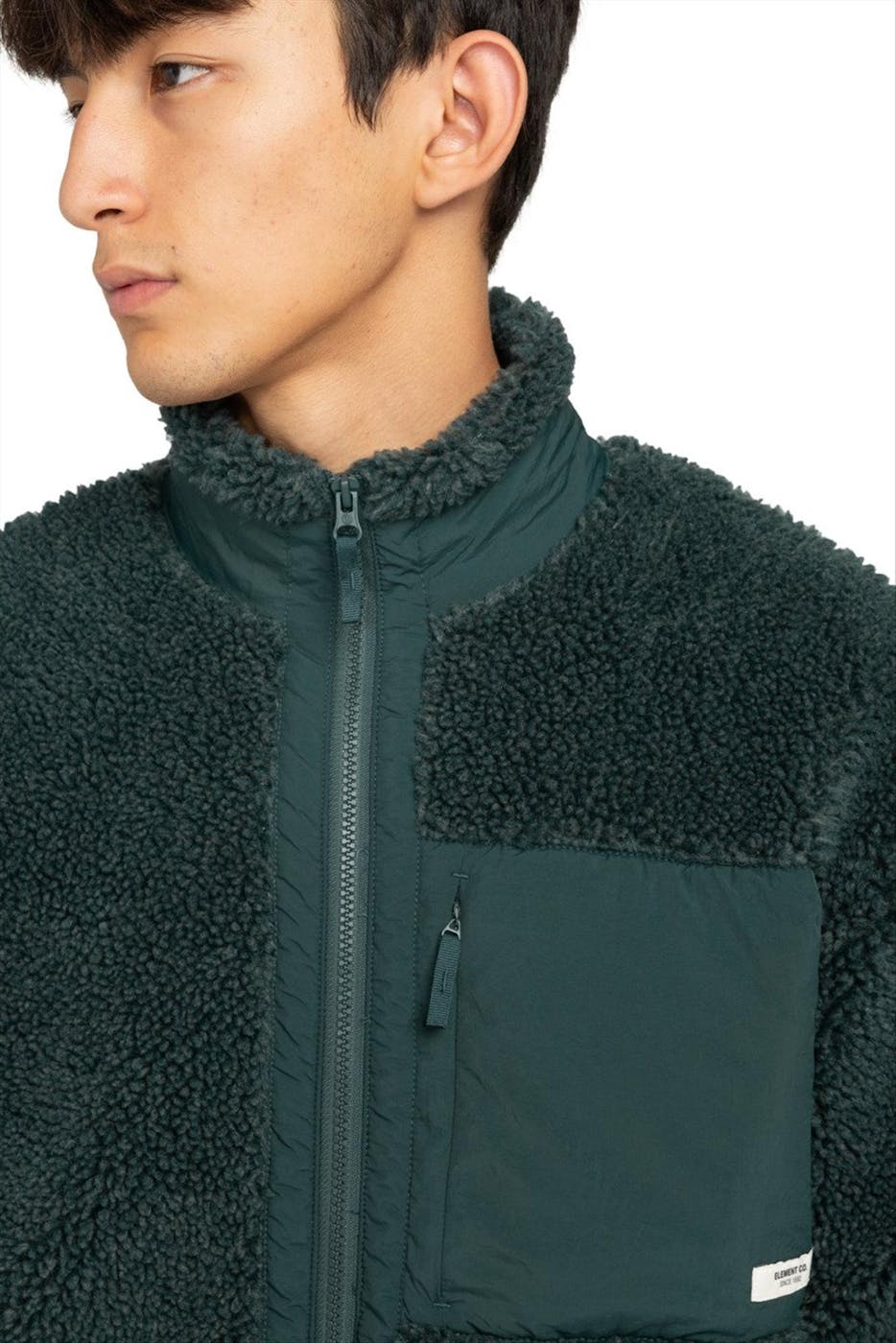 Element - Donkergroene Oak Sherpa jas