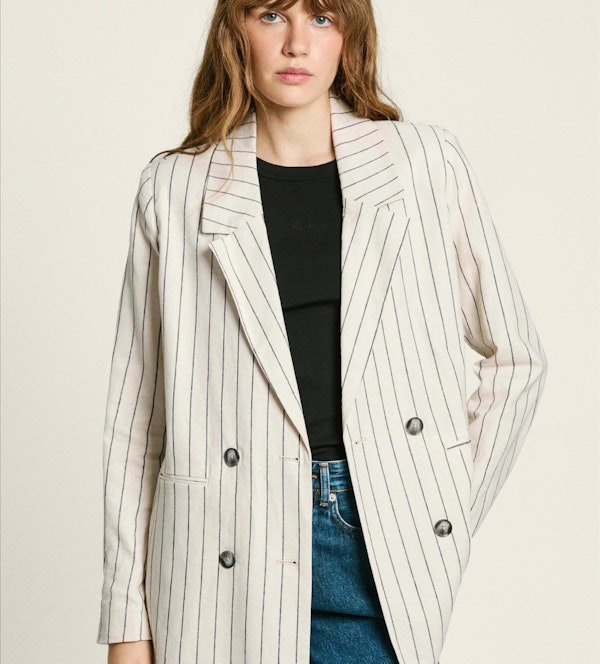 Pepe Jeans London - Ecru Striped blazer