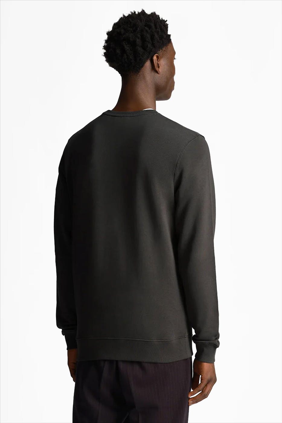 Lyle & Scott - Donkergrijze Tonal Eagle sweater