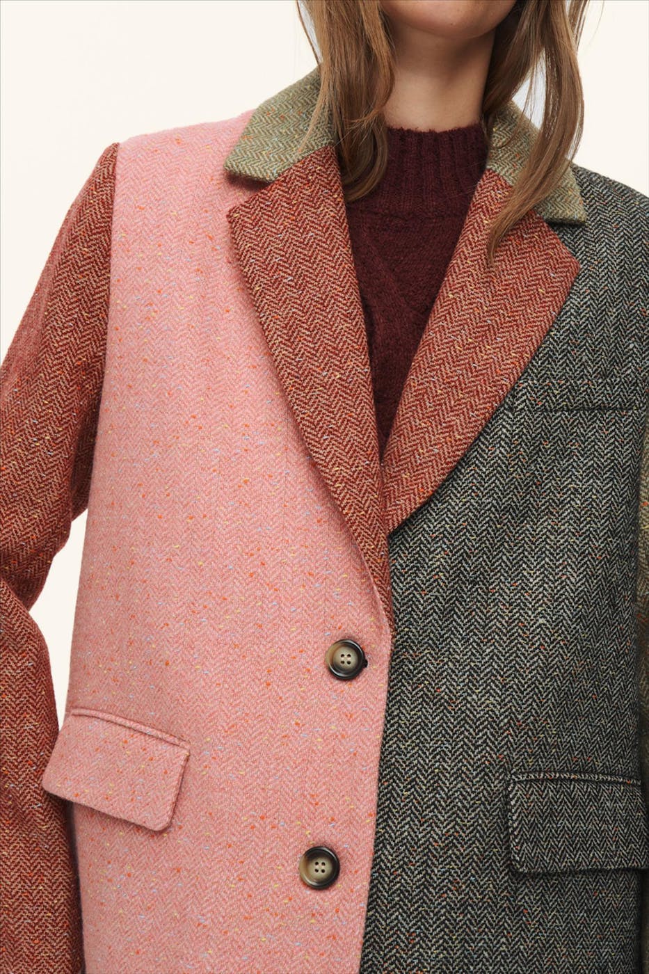 Nümph - Roze-Groen-Zwarte Avey blazer