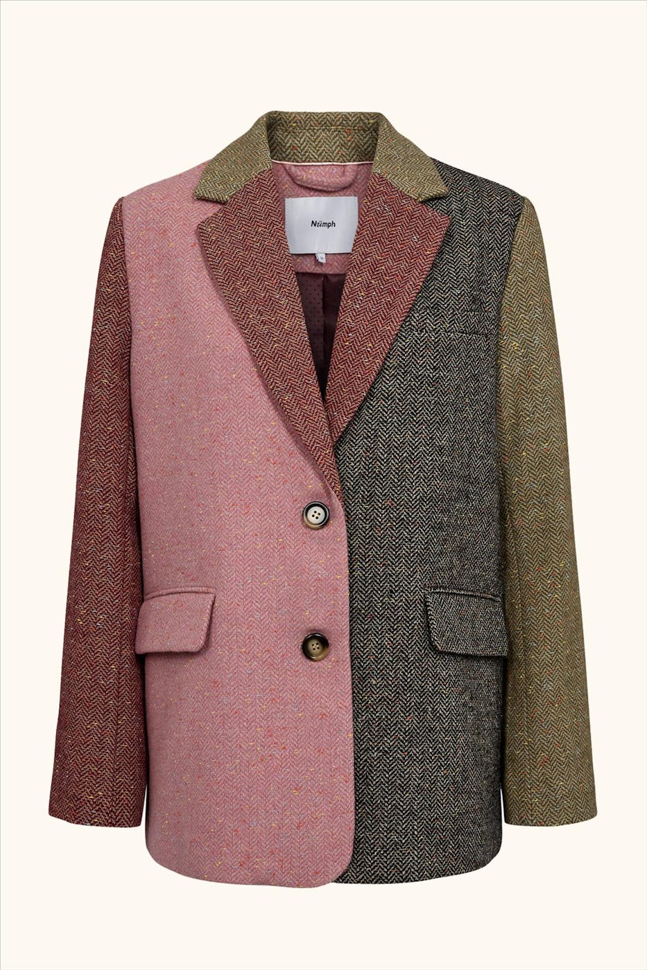 Nümph - Roze-Groen-Zwarte Avey blazer