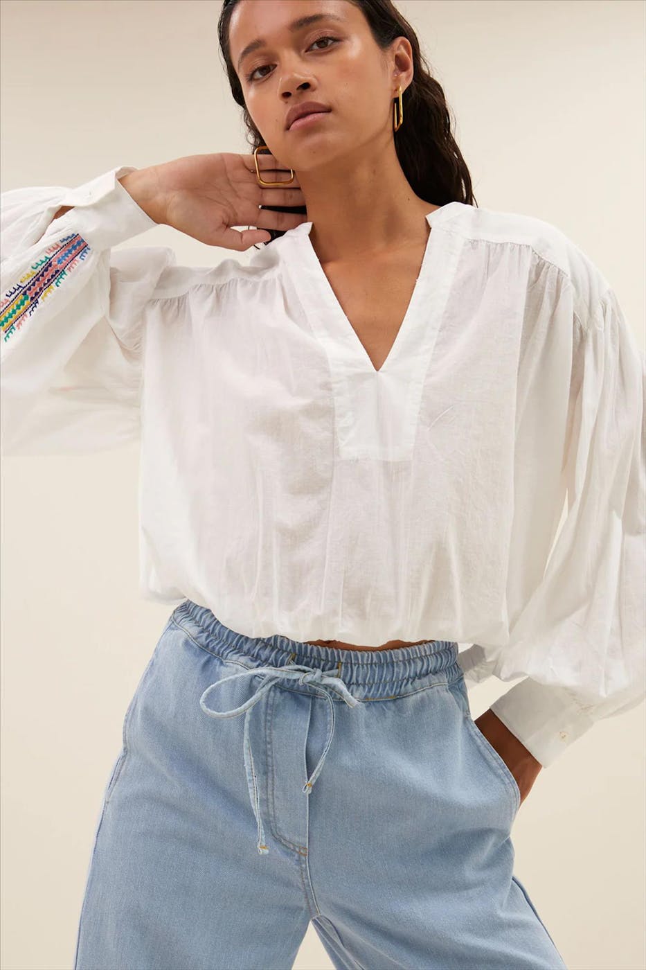 BY BAR - Witte Linn blouse