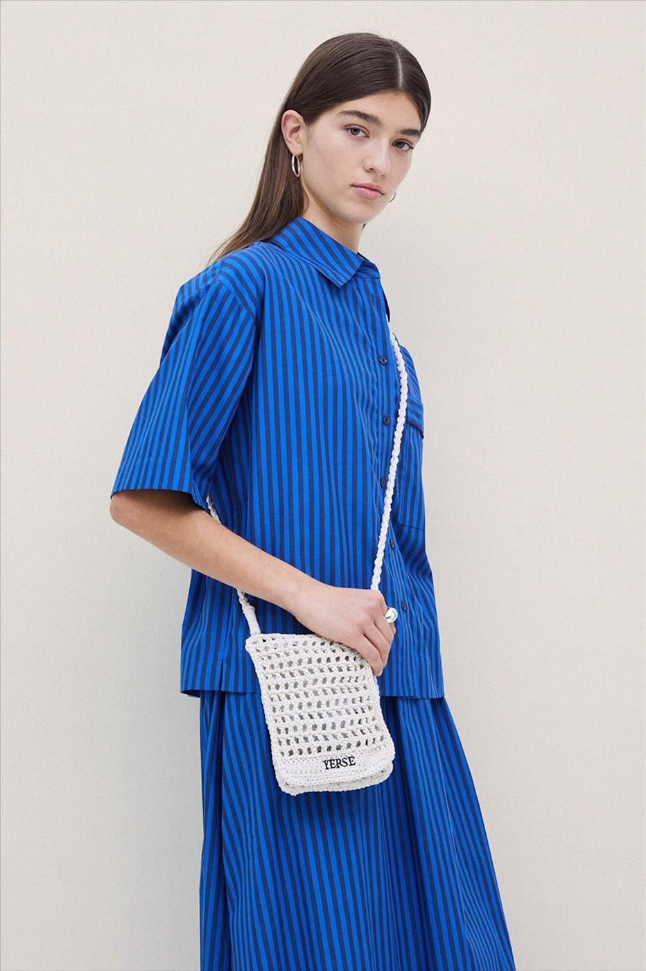 YERSE - Blauwe Bubble blouse