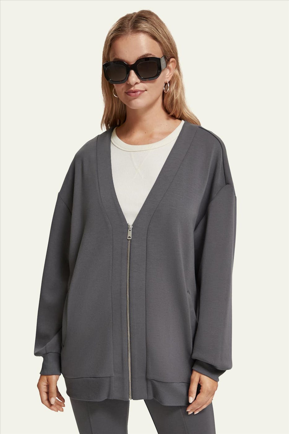 Scotch & Soda - Grijze Bomber trui