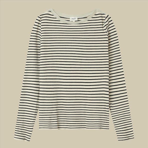 Grace & Mila - Ecru-zwarte Gibson T-shirt