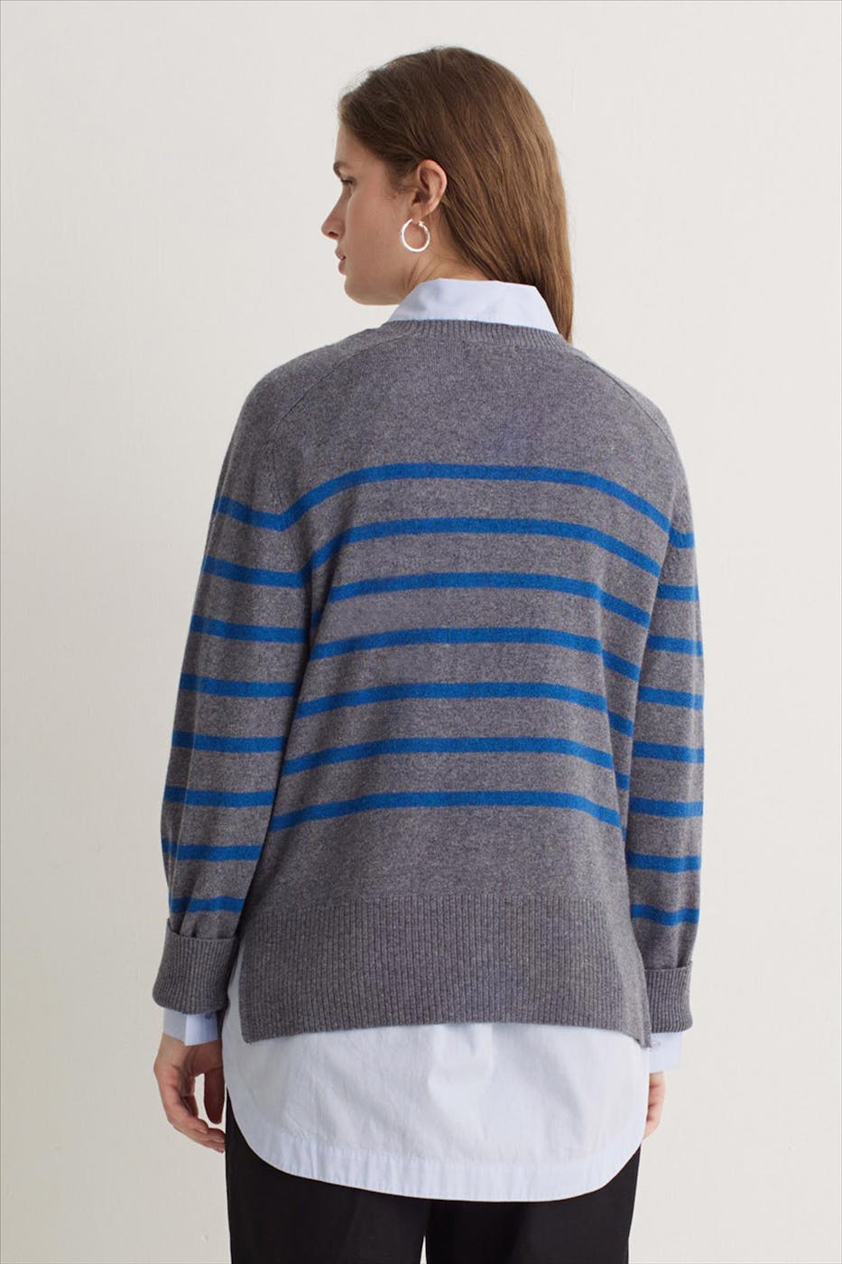 YERSE - Grijze Royal Striped trui