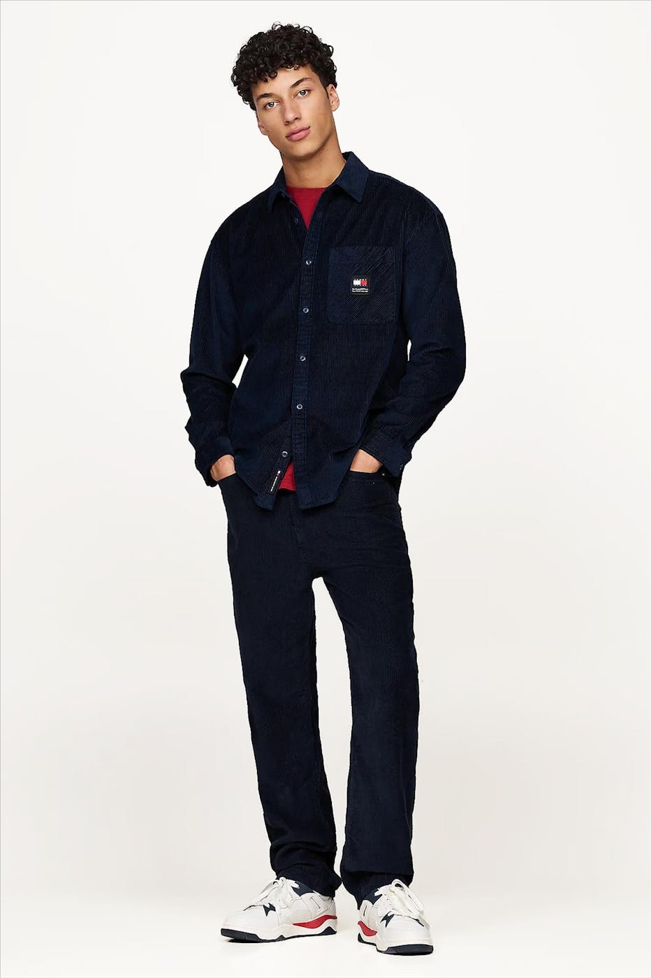 Tommy Jeans - Donkerblauw Relaxed Cord hemd