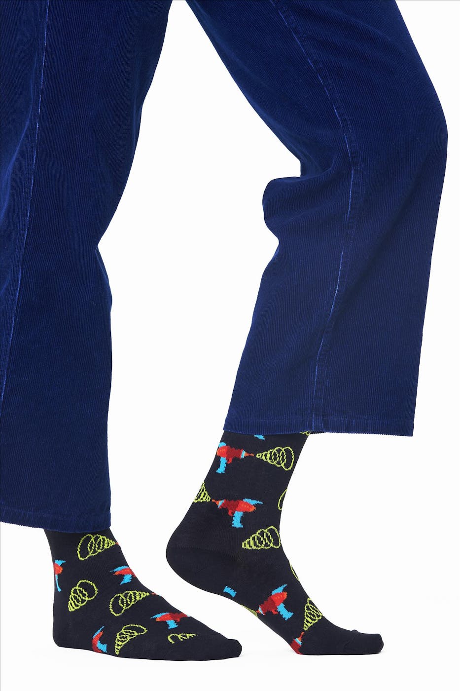 Happy Socks - Zwart-rode Lazer Quest Sokken, maat 41-46