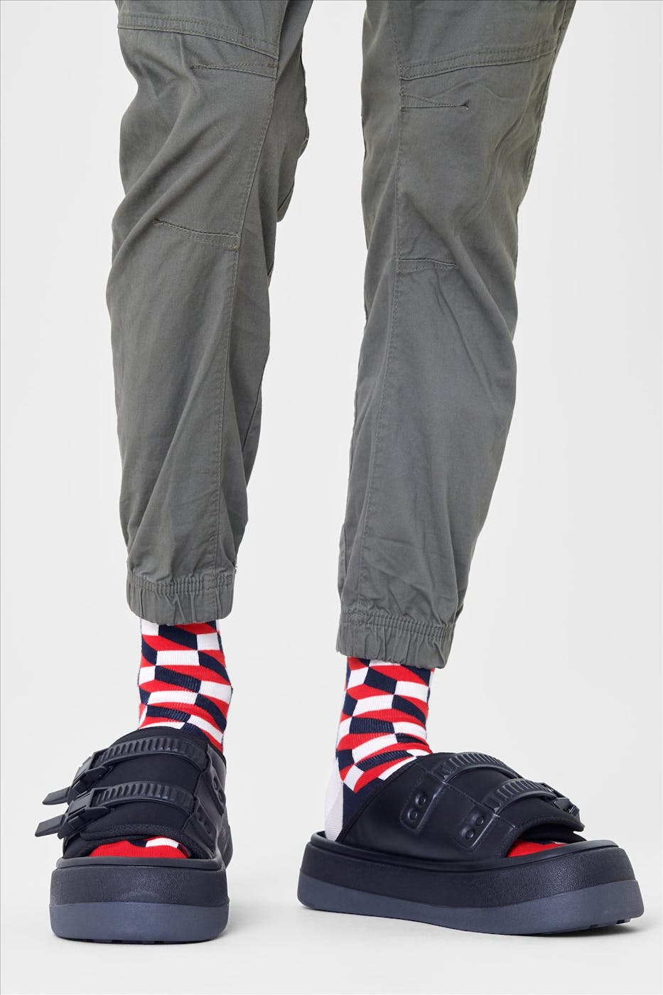 Happy Socks - Donkerblauwe Filled Optic sokken, maat: 41-46