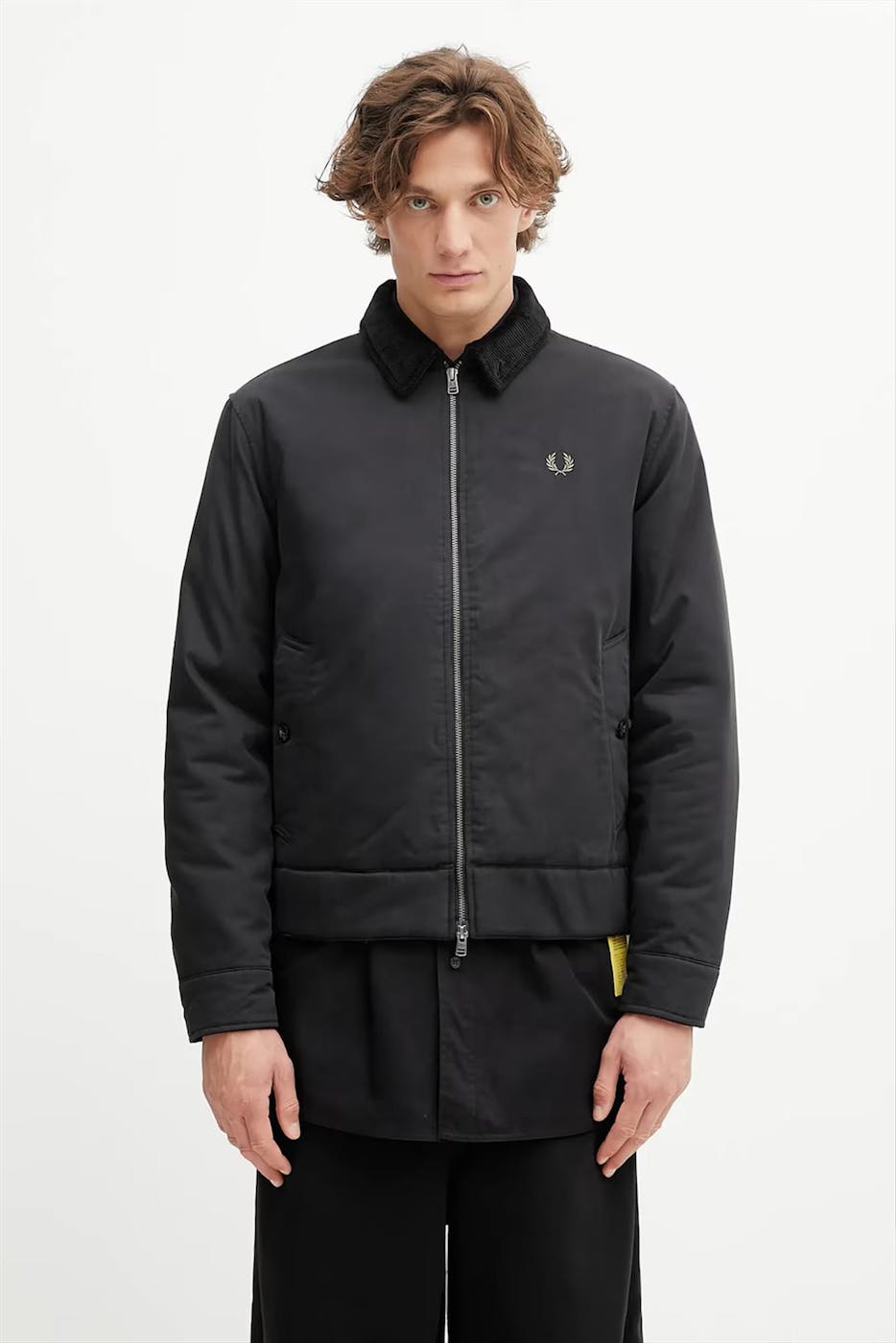 Fred Perry - Zwarte Cotton Caban jas