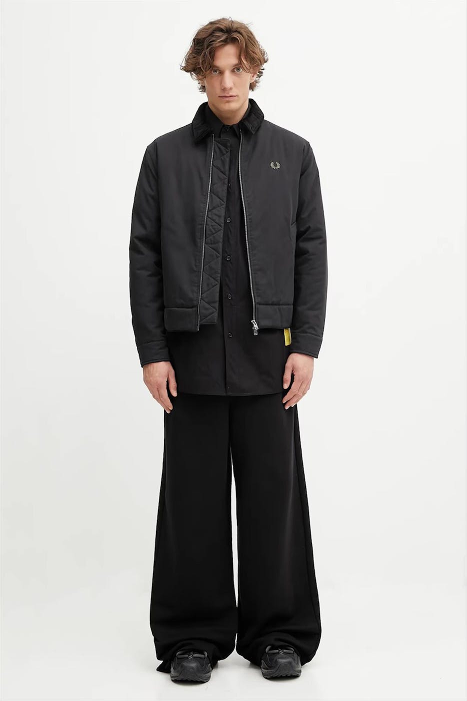 Fred Perry - Zwarte Cotton Caban jas
