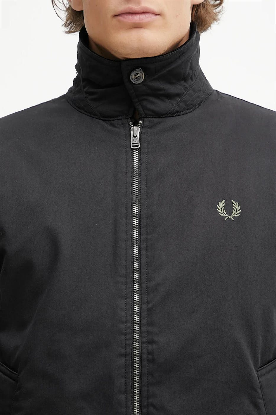 Fred Perry - Zwarte Cotton Caban jas