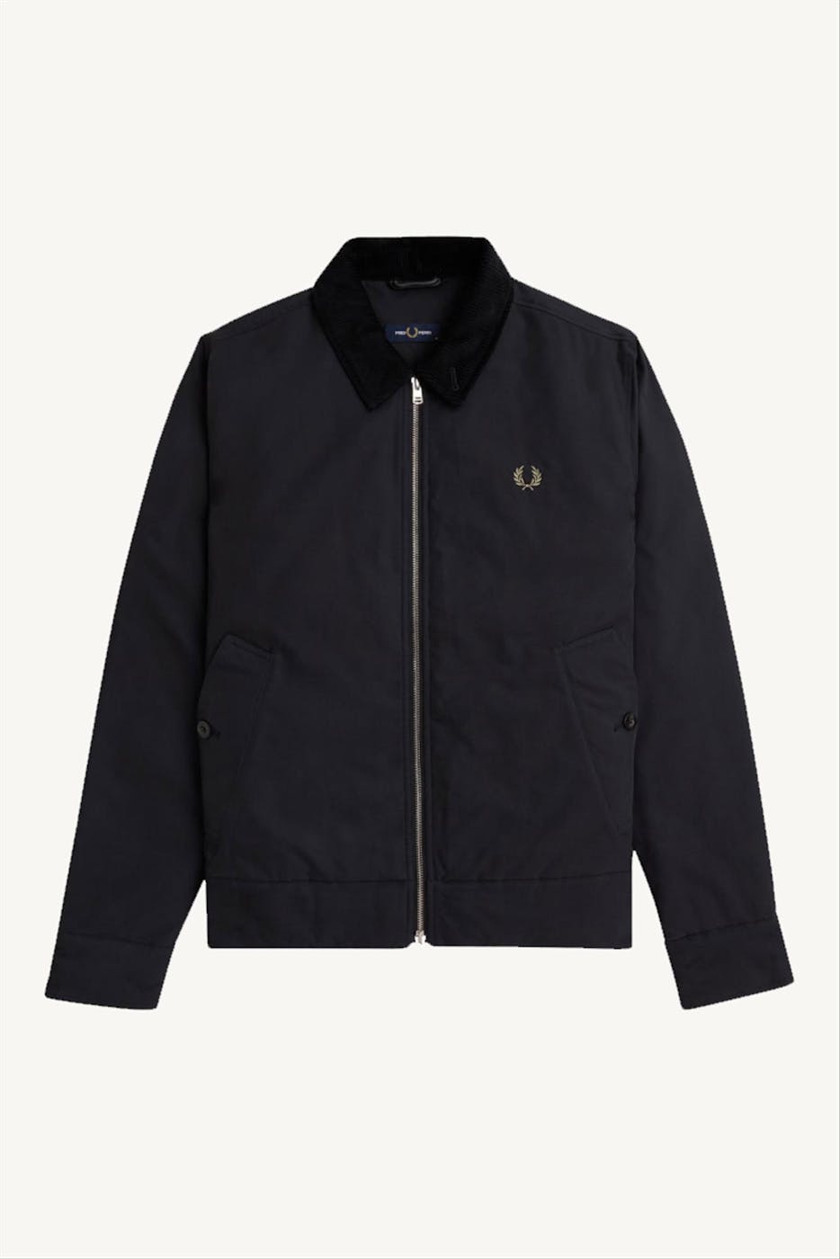 Fred Perry - Zwarte Cotton Caban jas