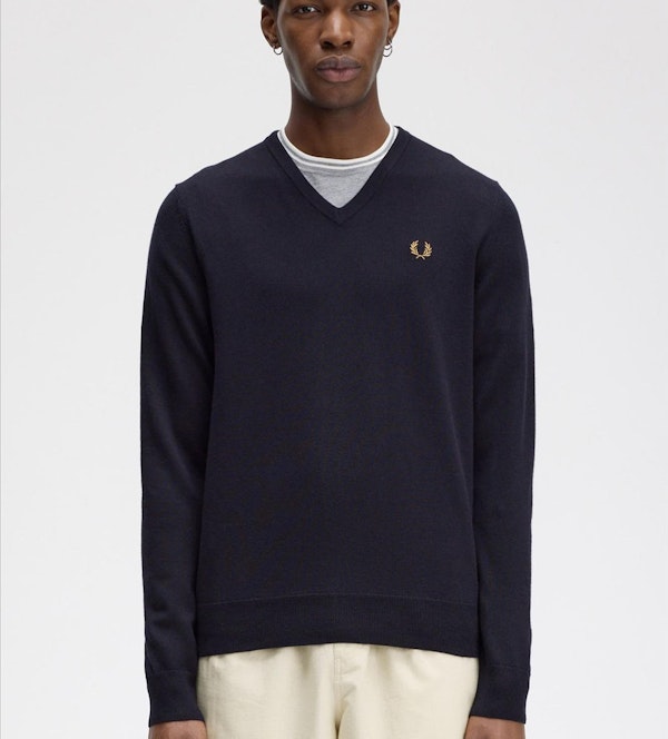 Fred Perry - Donkerblauwe Classic V trui