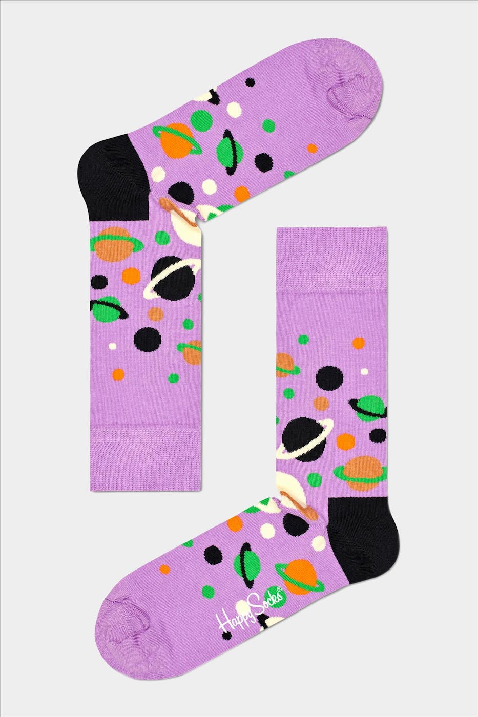 Happy Socks - Paars- zwarte Milky Way Sokken, maat 41-46
