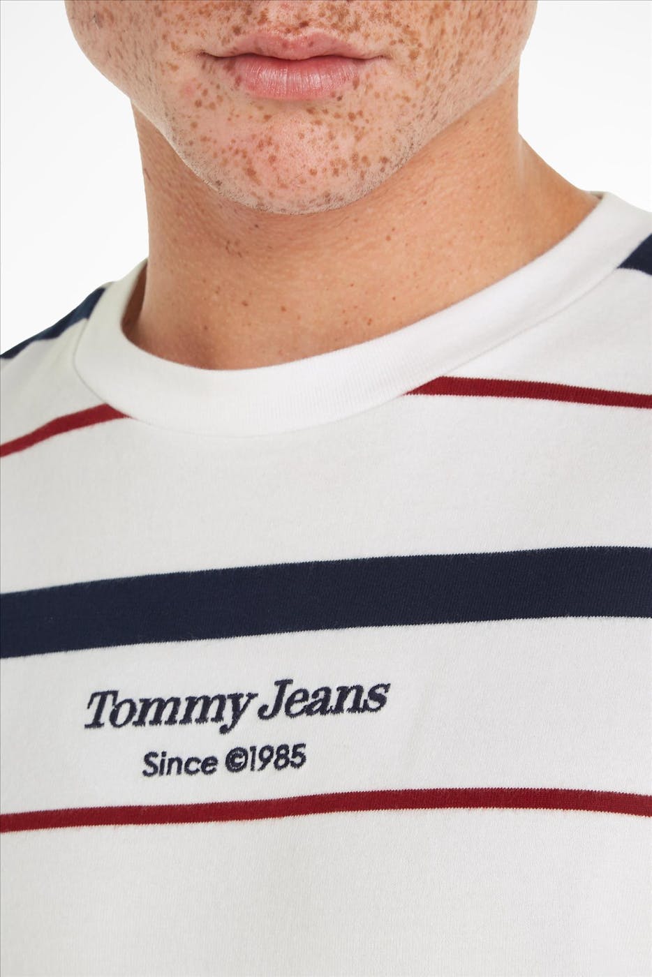 Tommy Jeans - Witte Regular Stripe longsleeve