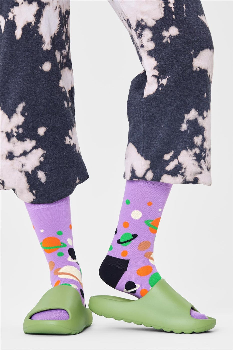 Happy Socks - Paars-zwarte Milky Way Sokken, maat 36-40