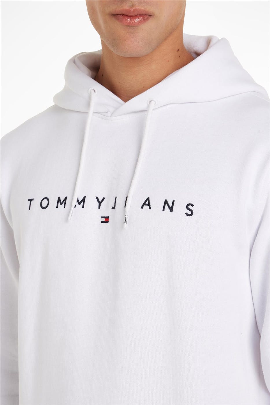 Tommy Jeans - Witte Linear Logo hoodie