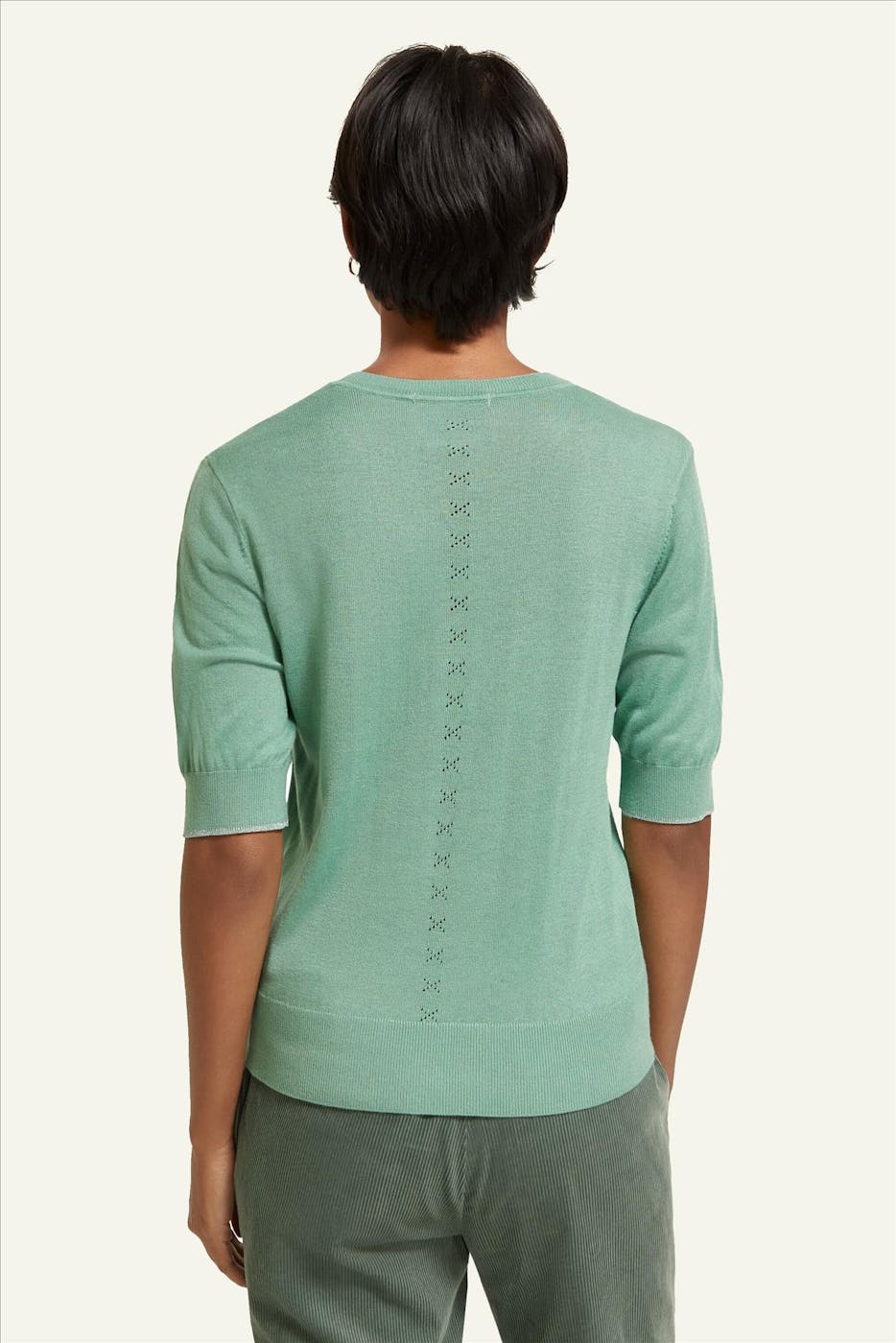 Scotch & Soda - Lichtgroene Short Sleeved trui