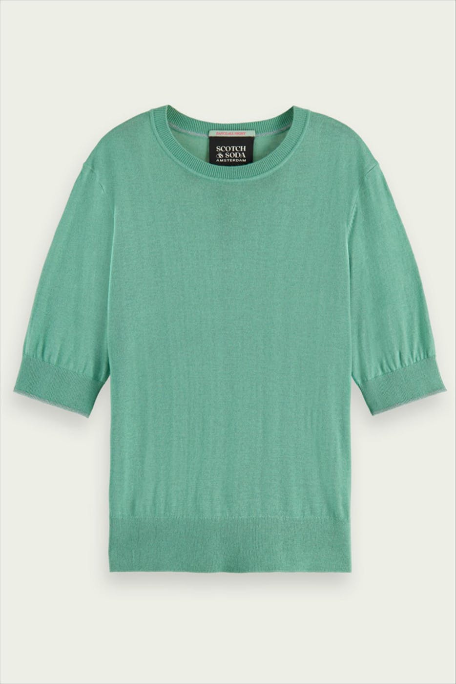 Scotch & Soda - Lichtgroene Short Sleeved trui