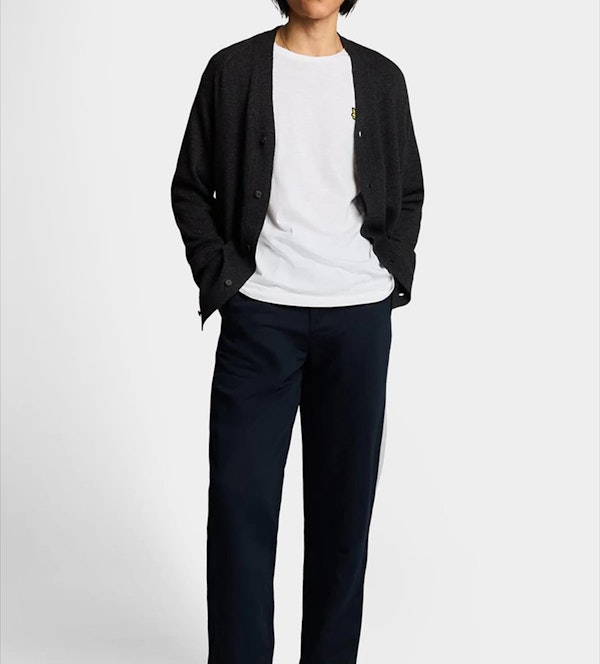Lyle & Scott - Donkerblauwe Linen Blend broek